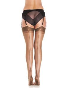 Fully Fashioned - Memphis Heel Stockings Chocolate