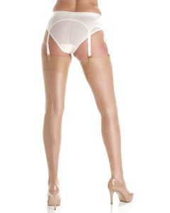 Fully Fashioned Charleston Heel Stockings Natural