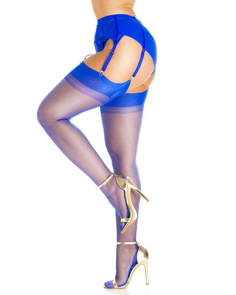 Sapphire Seduction - Fully Fashioned Memphis Heel Stockings