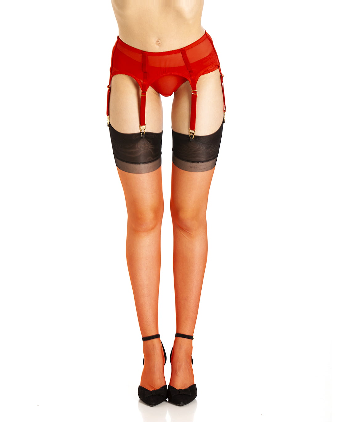 Burnt Copper Limited Edition – Fully Fashioned Full Contrast Harmony Point Heel Stockings
