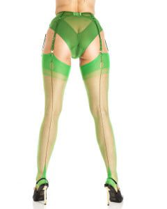Emerald Limited Edition – Contrast Seam Cuban Heel Stockings