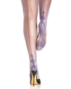 French Navy Limited Edition – Fully Fashioned Full Contrast Charleston Heel Stockings