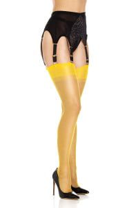 Luscious Lemon – Fully Fashioned Cuban Heel Stockings