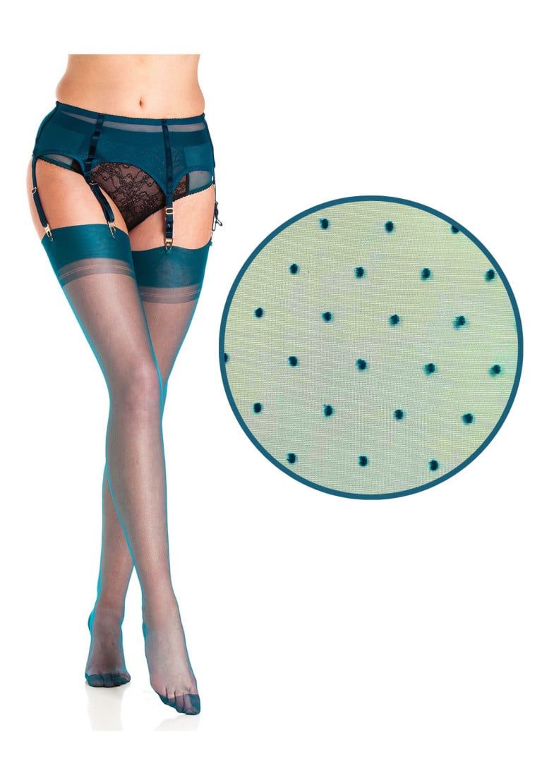 Teal Tease – Dixieland Polka Dot Stockings