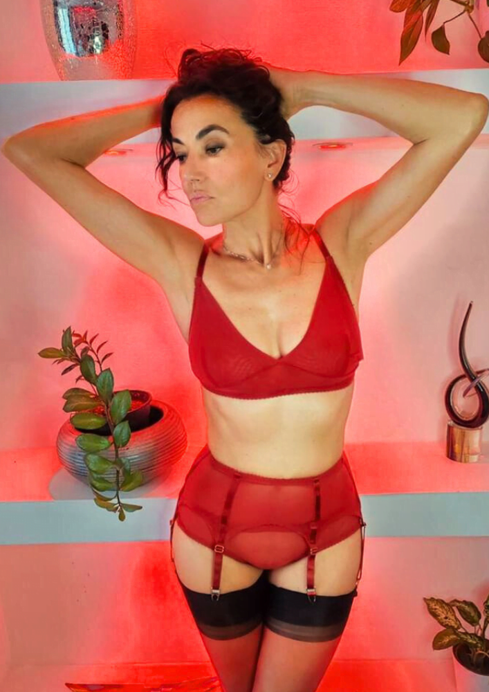 Sangria - Red Suspender Belt