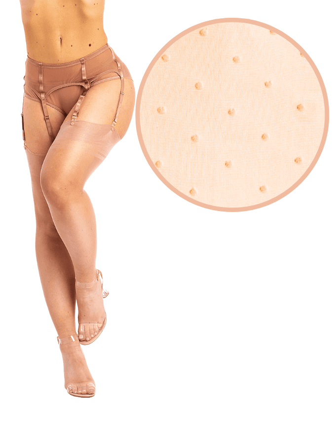 English Rose Dixieland Polka Dot Stockings by Gio Stockings